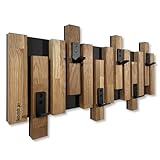 Kleiderhaken wand Wandgarderobe Garderobe Holz Eiche design Lamellen paneele Schwarz modern natur 2...