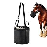 Heunetz Für,Netzeimer mit verstellbarem Tragegurt,Comederos para Perro Y Plato Elevado para Gato -...