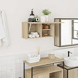 AJJHUUKI Badezimmer-Wandschrank, Sonoma-Eiche, 60 x 25 x 30 cm, Holz-Möbel, Schränke und...