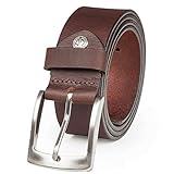 LINDENMANN Leder-Gürtel Herren 40 mm breit, Gürtel Herren Vollledergürtel aus Büffelleder braun,...