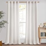 MRTREES Ösen Gardinen Leinenoptik Halbtransparent für Wohnzimmer Schlafzimmer Kinderzimmer,...