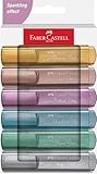 FABER-CASTELL 254676 - Textmarker Set 46, 6er Etui, Metallic Farben, mit langlebiger Keilspitze,...