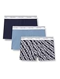 Calvin Klein Herren 3er Pack Boxershorts Trunks Balance mit Logobund, Mehrfarbig (Faded Denim/Bold...