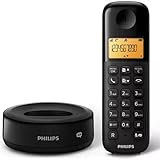 Philips DECT Telefon D1651B/01 - Schnurloses Telefon mit Anrufbeantworter - Festnetztelefon mit...