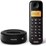 Philips DECT Telefon D1651B/01 - Schnurloses Telefon mit Anrufbeantworter - Festnetztelefon mit...