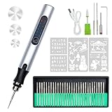 BEE&FLOWER Elektrischer Gravierstift – USB Wiederaufladbarer Gravurstift mit 36 Bits, Einstellbar...