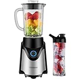 Steinborg® Standmixer mit To-Go Becher Mixer Smoothie Maker 500 Watt 600 ml Glaskrug + 570 ml To-Go...