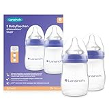 Lansinoh Babyflaschen mit NaturalWave Sauger Gr. S, 160 ml - Doppelpack - neues kompaktes Design...