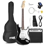 Max GigKit E Gitarre Set, E Guitar, Elektrogitarre mit Verstärker 40 Watt, Gitarrentasche,...