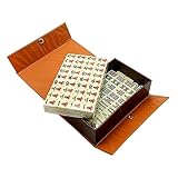 PartyKindom Tragbares Mahjong Leichtes Chinesisches Majong Spiel Mini Reise Mahjong für Familie und...