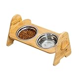 Hundenapfständer – erhöhter Napfständer | höhenverstellbare hölzerne Geschirrstation für...