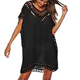 Baynetin Damen Strandkleid Bikini Cover Up Sommer Strandponcho Strandurlaub Badeanzug V-Ausschnitt...