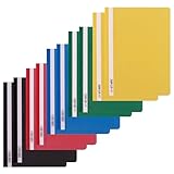 D.RECT Schnellhefter Sichtmappe A4 ohne Lochung aus PP-Kunststoff 10er Set | Dokumentenmappe mit...