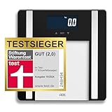 ADE Digitale Körperfettwaage Ines bis 200 kg | Personenwaage mit Körperfettanalyse, BMI,...