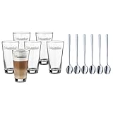 WMF Clever&More Latte Macchiato Gläser Set 12-teilig, Latte Gläser mit Löffel 280 ml, Latte...