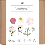 Stick & Stitch Packung Frühlingsblumen, inkl. wasserlöslicher Stickvorlage, inkl....