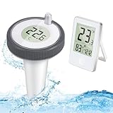 Collazoey Pool-Thermometer, wlan thermometer mit digitaler, Poolthermometer, LCD-Anzeige, IPX7...