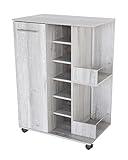 Chillroi® Weinschrank mit Rollen – Rollschrank Holz, 48 Flaschen, 50 kg Traglast, 37x60x82 cm,...
