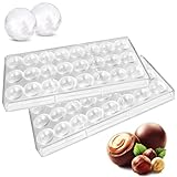 LURNODY 2 Stücke Pralinenform Polycarbonat Set, Schokoladenform Runde 24 Kavitäten...