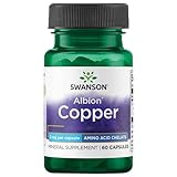 Swanson, Albion Copper, 2mg Kupfer, Kupferbisglycinat, 60 Kapseln, hochdosiert, Laborgeprüft,...