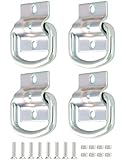 QWORK® 4er-Set Robuste D Ring Zurrösen Befestigungsösen aus Hochfester Verzinkter Stahl für...