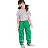 Regenhose 104, Kinder Wasserdichte Regenhose Unisex Elastisch Softshellhose Wasserdicht Mit Gummizug...