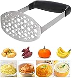 PIQIUQIU Kartoffelstampfer Edelstahl, Kartoffel Stampfer, Gemüsestampfer Kartoffelpürrier...