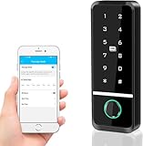 Candeon Elektronisches Smartes Türschloss, RFID/Tuya-App/WiFi Zugangskontrolle Tastatur Fingerprint...