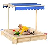 Outsunny Sandkasten mit Dach Sandkiste Kindersandkasten Tannenholz Bodenloses Design Felix mit...