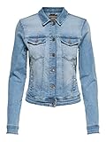 ONLY Damen Jeansjacke | Kurze Denim Übergangsjacke Blau | Basic Used Waschung ONLTIA, Farben:Blau,...