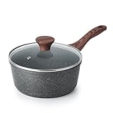 SENSARTE 18CM Antihaft-Kasserolle mit Deckel, 2L Kleiner Topf mit Schweizer Granit-Beschichtung,...