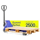 Pallit Hubwagen 2500 kg aus Stahl 1150 mm Gabellänge Five-R Gummirollen Gabelhubwagen Handhubwagen...
