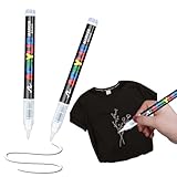 RAXLUPO 2 Stück Weiß Textilstifte Waschmaschinenfest Weicher Stift 1-5mm Textilmarker Lichtecht...