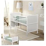 Baby Delux Babybett 70x140 cm weiß Kinderbett umbaubar zum Juniorbett mit Beißschienen Jack Kiefer...