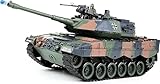s-idee® RC Panzer S822 German Leopard militär Camouflage grün 1:18 2.4 Ghz Battle Tank mit...