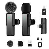 Kabelloses-Mikrofon-Handy for iPhone/Android/Computer PC Mini-Mikrofon Wireless Lavalier Microphone...