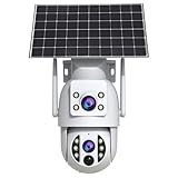 JOOAN 2Kx2 HD Überwachungskamera Aussen Solar, Doppelkamera 360° PTZ Überwachungskamera Aussen...