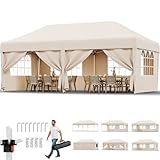 JUMMICO Pavillon 3x6 Wasserdicht Stabil Winterfest mit 6 Seitenwänden,Faltpavillon Höhe...