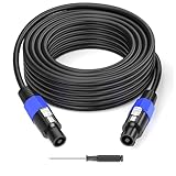 Jumwa 20M Speakon zu Speakon Lautsprecherkabel mit Twist Lock M-M 12 AWG Kabel für DJ/PA Heavy Duty...