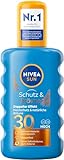 NIVEA SUN Schutz & Bräune Sonnenspray LSF 30 (200 ml), Sonnencreme mit Pro-Melanin-Extrakt für...