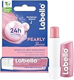 Labello Pearly Shine Lippenpflegestift, Lippenpflege mit schimmerndem Perlglanz für 24h...