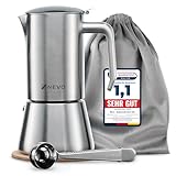 NEVO Espressokocher Induktion Edelstahl | 6 Tassen, BPA-frei & Nachhaltig | Für alle Herdarten &...