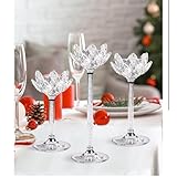 3PCS Tall-Lotus-Kerzenleuchter – Lotus-Glas-Kerzenständer, Romantischer Kerzenständer...
