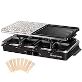 Russell Hobbs Raclette Grill 8 Personen [inkl. 8 Pfännchen und Holzspachtel, 2 Tischgrill-Platten]...