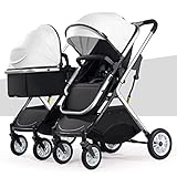 Doppel-Kinderwagen nebeneinander, Zwillings-Kinderwagen, Tandem for Säuglinge und Kleinkinder,...