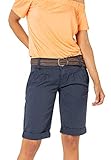 FRESH MADE Basic Bermuda-Shorts im Chino Stil mit Gürtel Dark-Blue XL