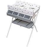 ib style® KOA 2-in-1 Wickeltisch mit Badewanne | mobile Wickelkombination | Klappbar | Große...