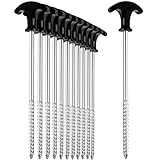 flintronic 12x Zelt-Heringe Aus Stahl, Stabile & Sturmsichere Erdnagel für Camping, Schraubheringe...