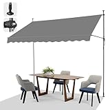 LEADZM Klemmmarkise,Balkon Markise ohne Bohren,300 x 150...