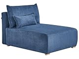 Beliani Modul Chaiselongue Leinenoptik blau beidseitig mit Dekokissen ohne Armlehnen Nerbo